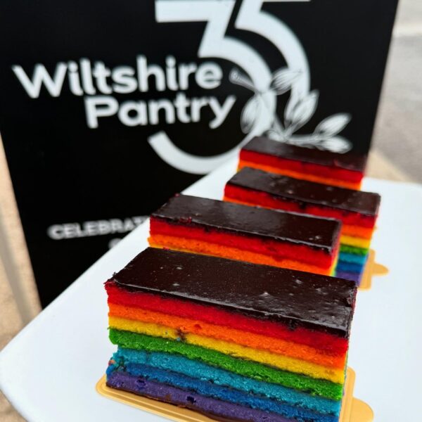 Almond Rainbow Pride Cake Slice