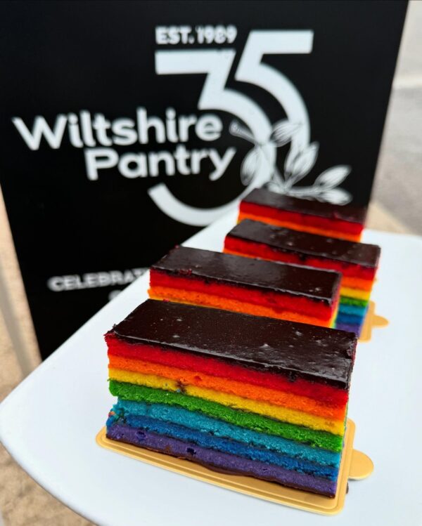 Almond Rainbow Pride Cake Slice