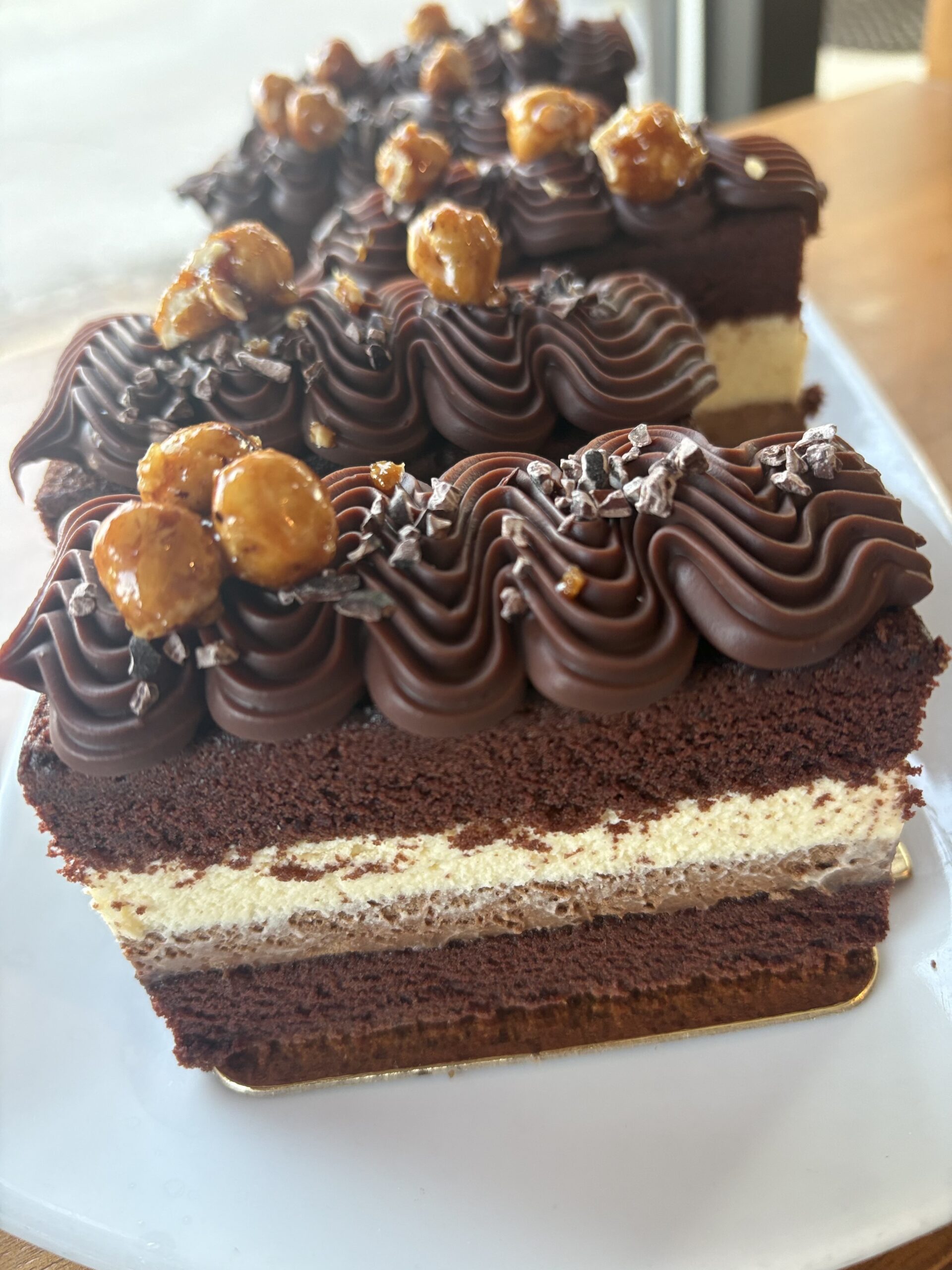 Hazelnut Tuxedo Cake Slice