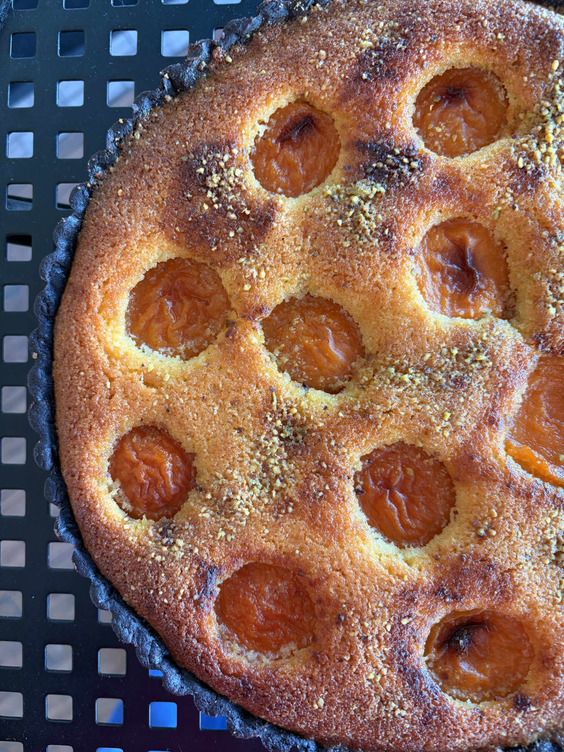 Apricot Pistachio Frangipane Tart - Slice