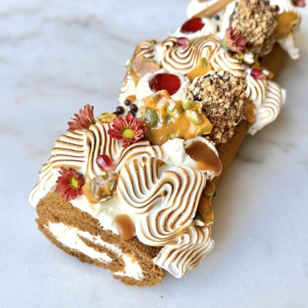 Pumpkin Swiss Roll with Cream Cheese Frosting (Serves 8-10)