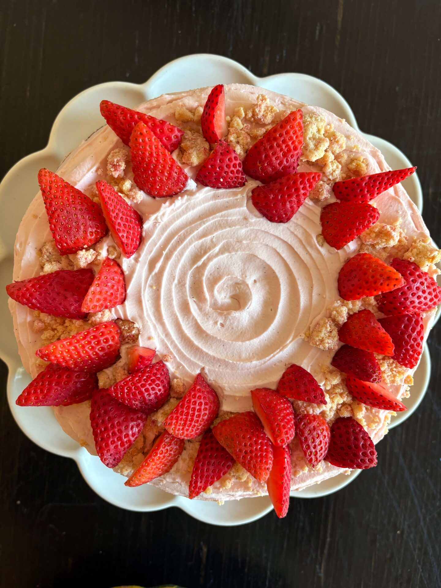 Strawberry Lemon Picnic Cake - slice