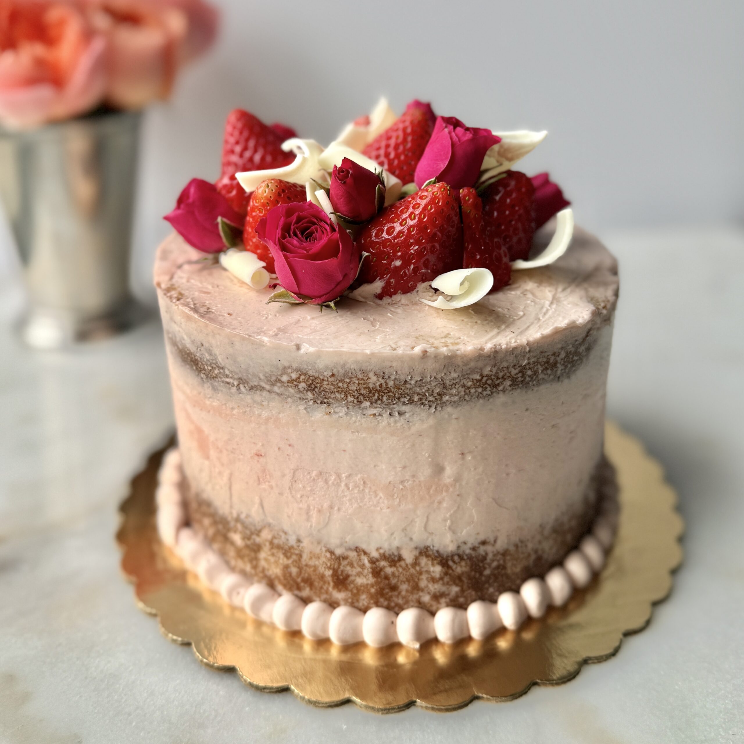 6 inch Strawberry Champagne Cake