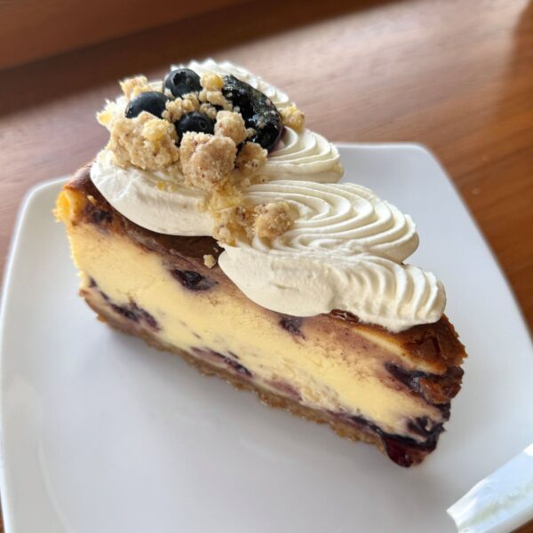 Blueberry Tarragon Cheesecake with Corn Cookie Crust