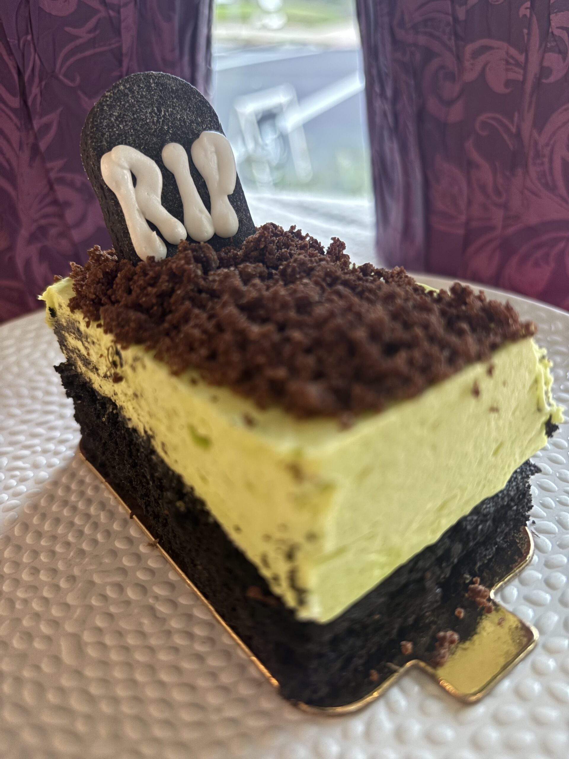 Lime Mousse Graveyard Cake Slice