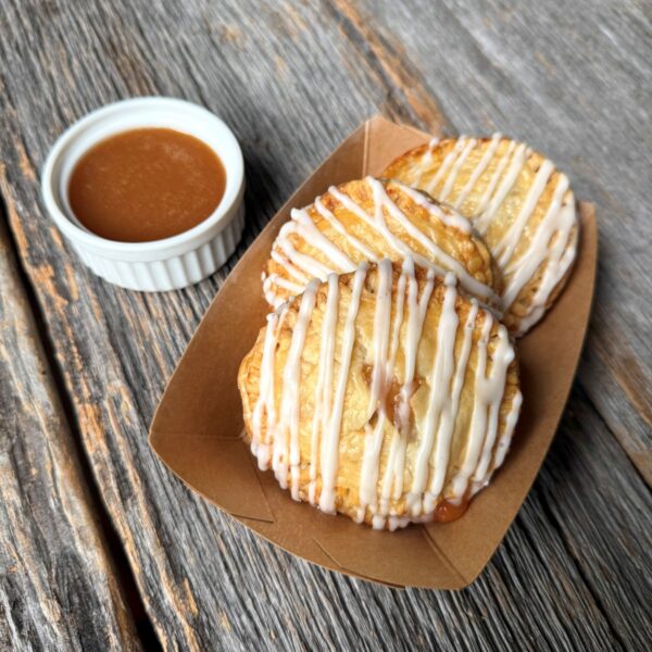 Peach Hand Pies + Buttermilk Icing + Salted Caramel (3ct)