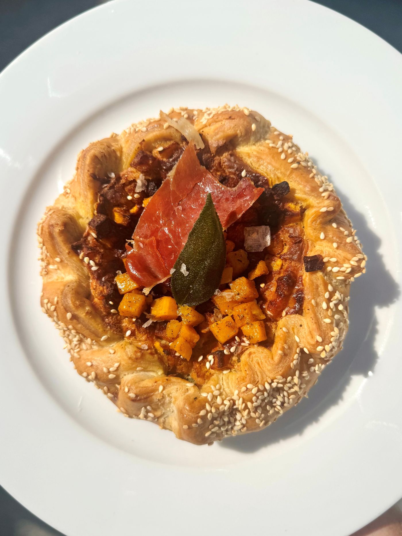Butternut Squash Galette with Sage, Smoked Gouda and Crispy Proscuitto