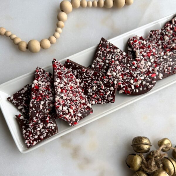 Dark Chocolate Peppermint Bark (~6 pieces, 0.14lb)