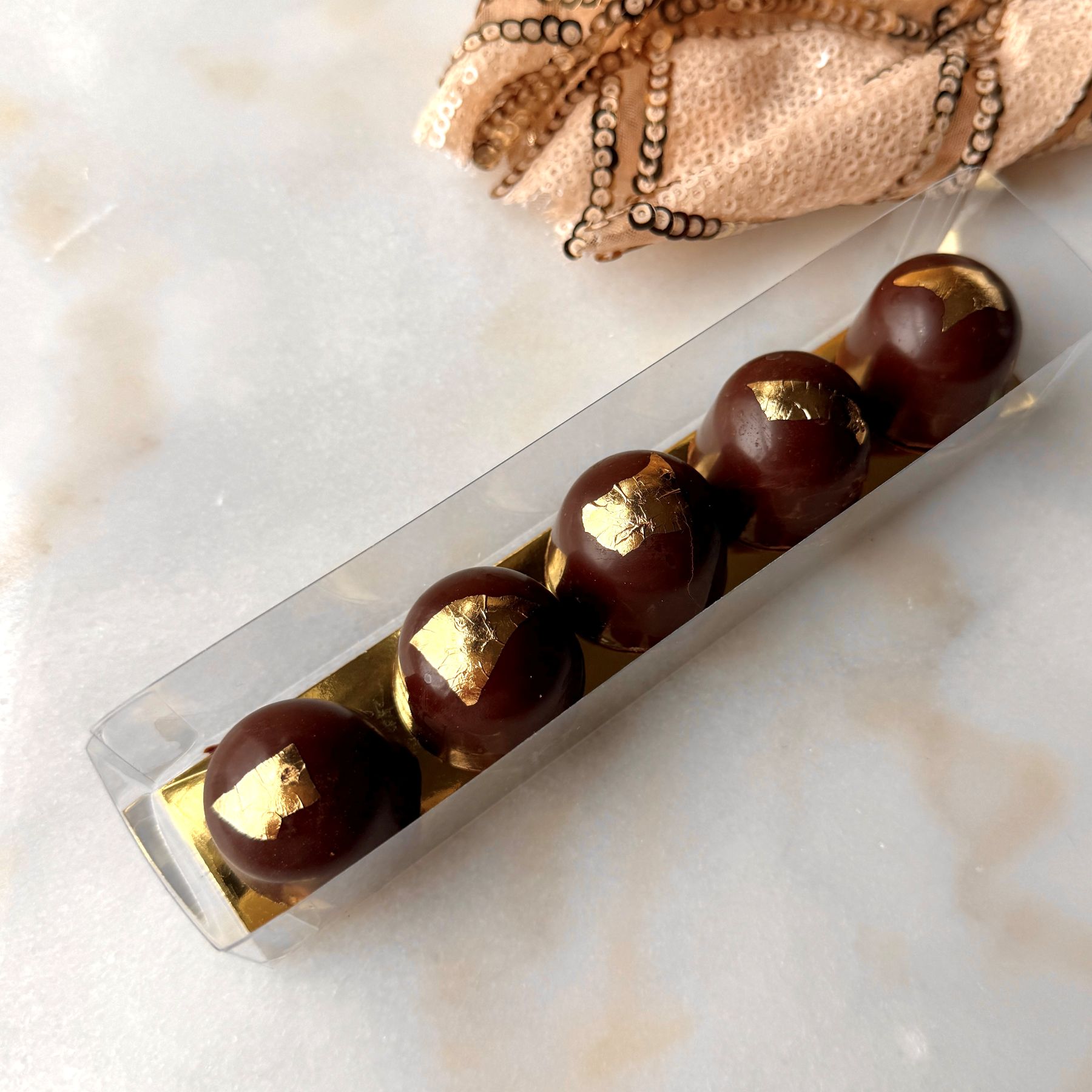 Gold Leaf Chocolate Bourbon Balls (5ct)