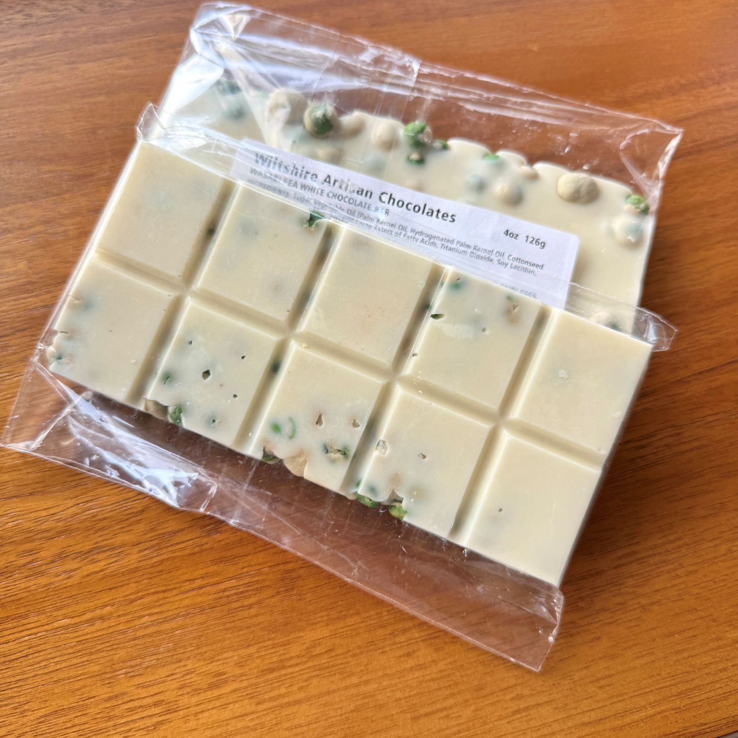 Chocolate Bar: White Chocolate & Wasabi Pea