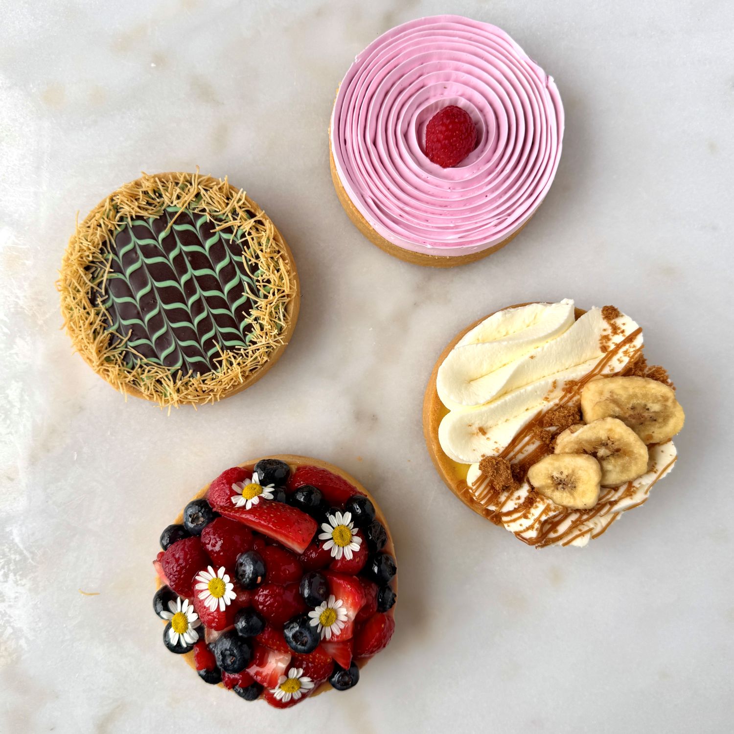 Tart Box: Dubai, Lemon Raspberry, Berry, Banana Cookie Butter (4ct)
