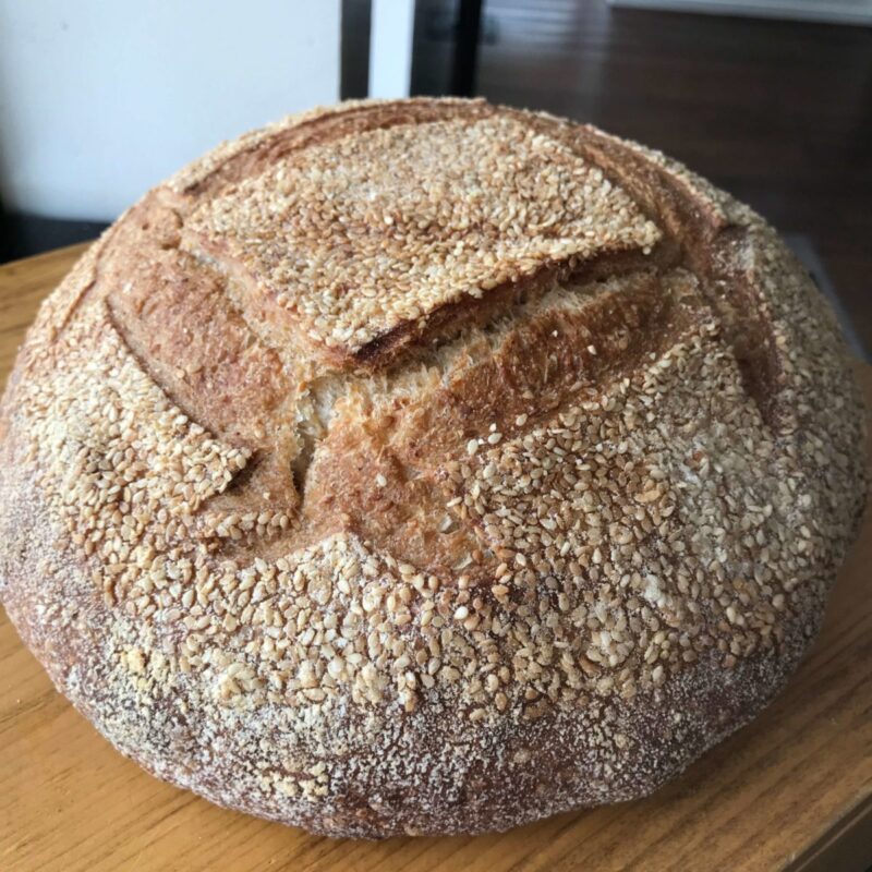 sesame miso sourdough bread