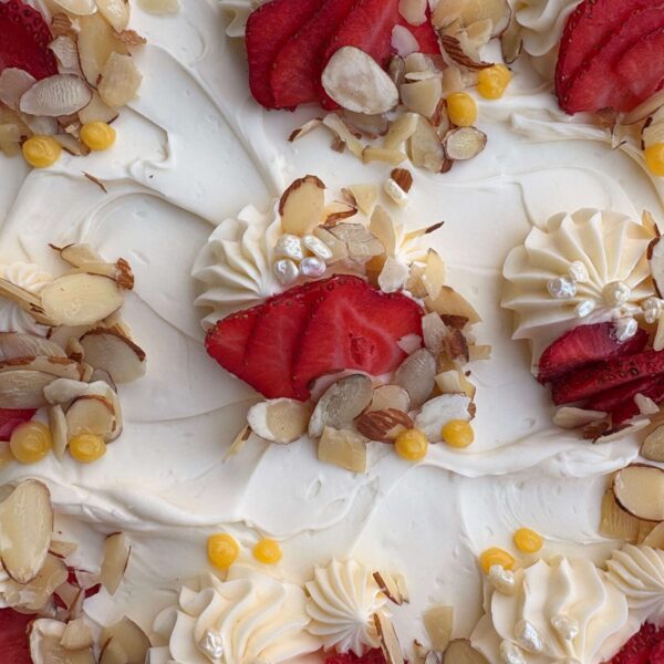Hummingbird Sheet Cake with Cream Cheese Frosting and Toasted Pecans -  Slice
