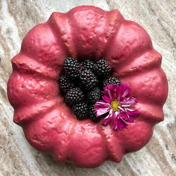 Blackberry Poppyseed Pound Cake + Honey Chamomile Chantilly Slice