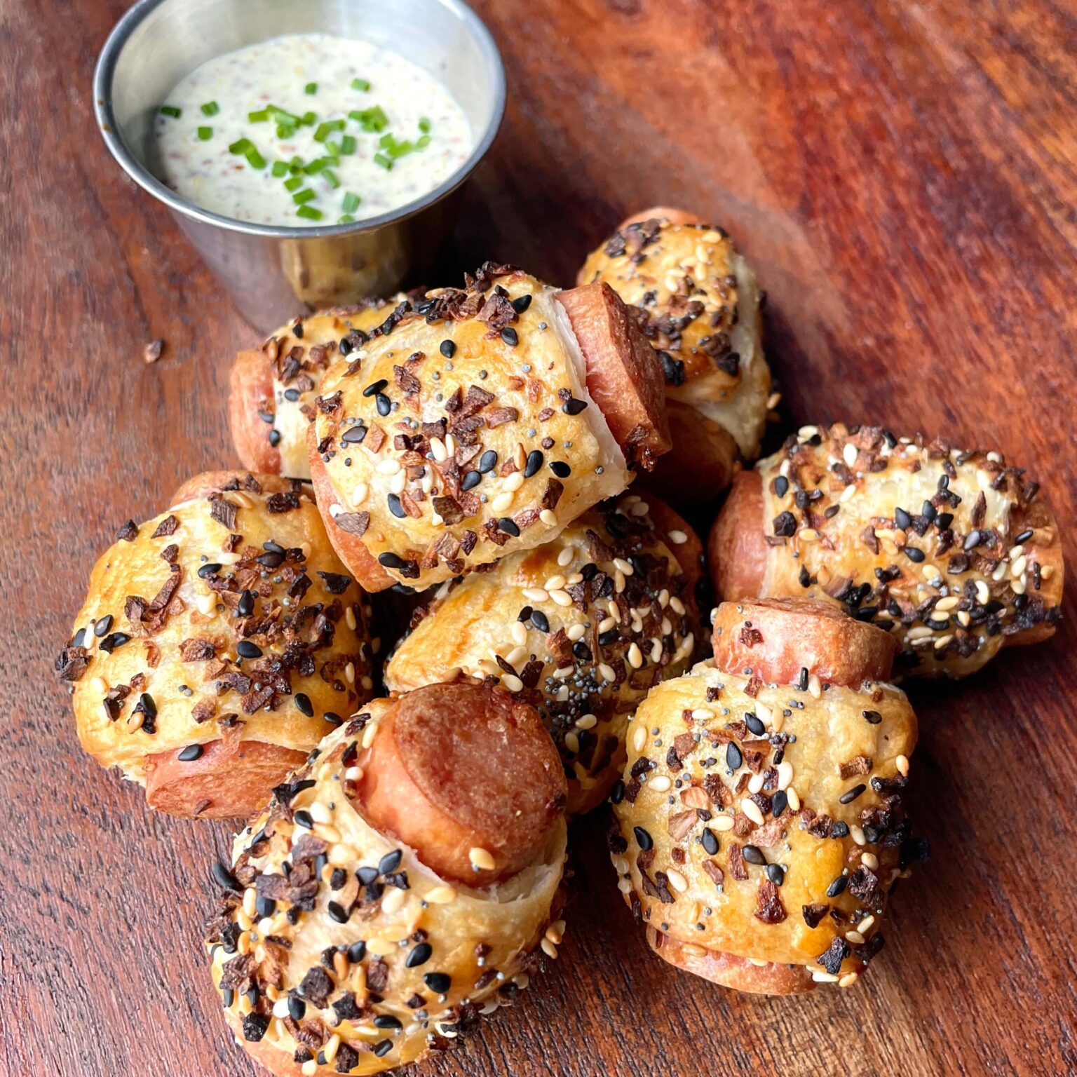 All Beef Kosher Pigs in a Blanket with ‘Everything Spice’ Puff Pastry
