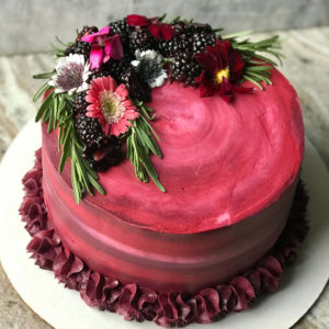 Pistachio Chiffon Cake w/ Raspberry Jam - Slice