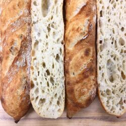 baguettes cut in half